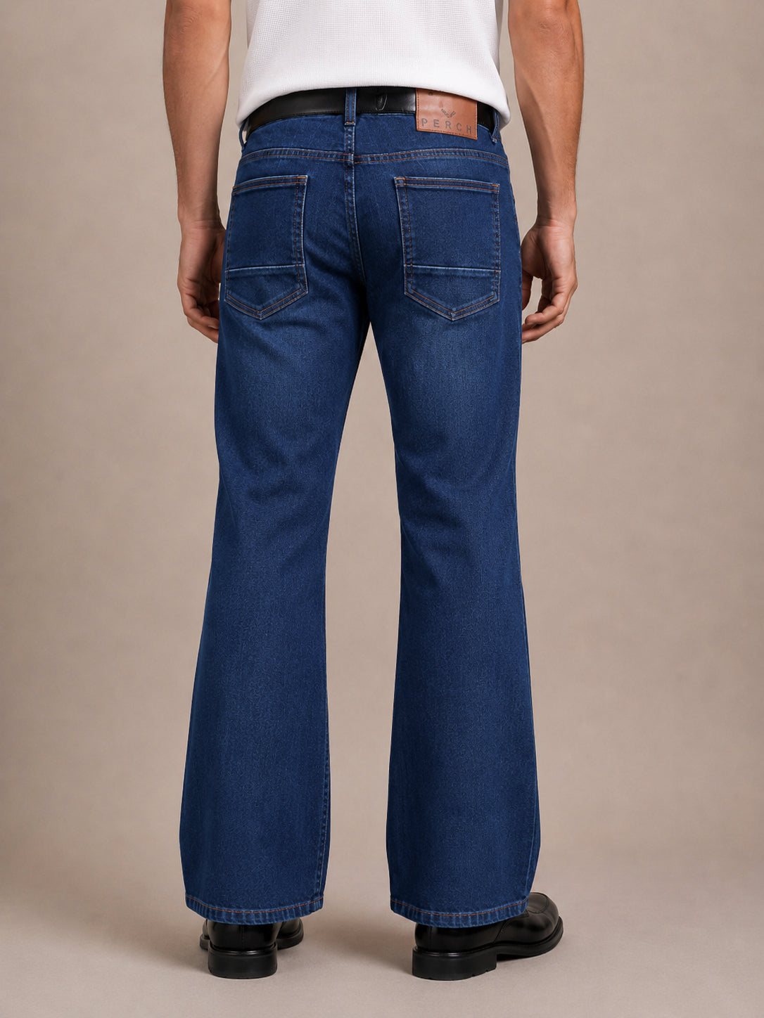 Dark Blue Washed Bootcut Jeans