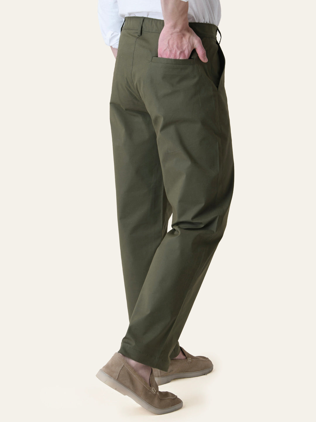 Olive Green Solid Slim Fit Chinos