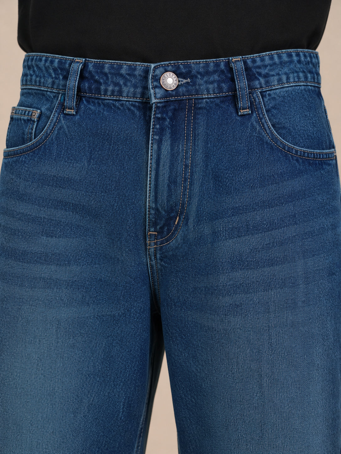 Teal Blue Washed Flared Jeans