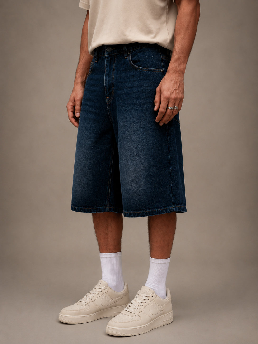 Teal Blue Washed Denim Jorts