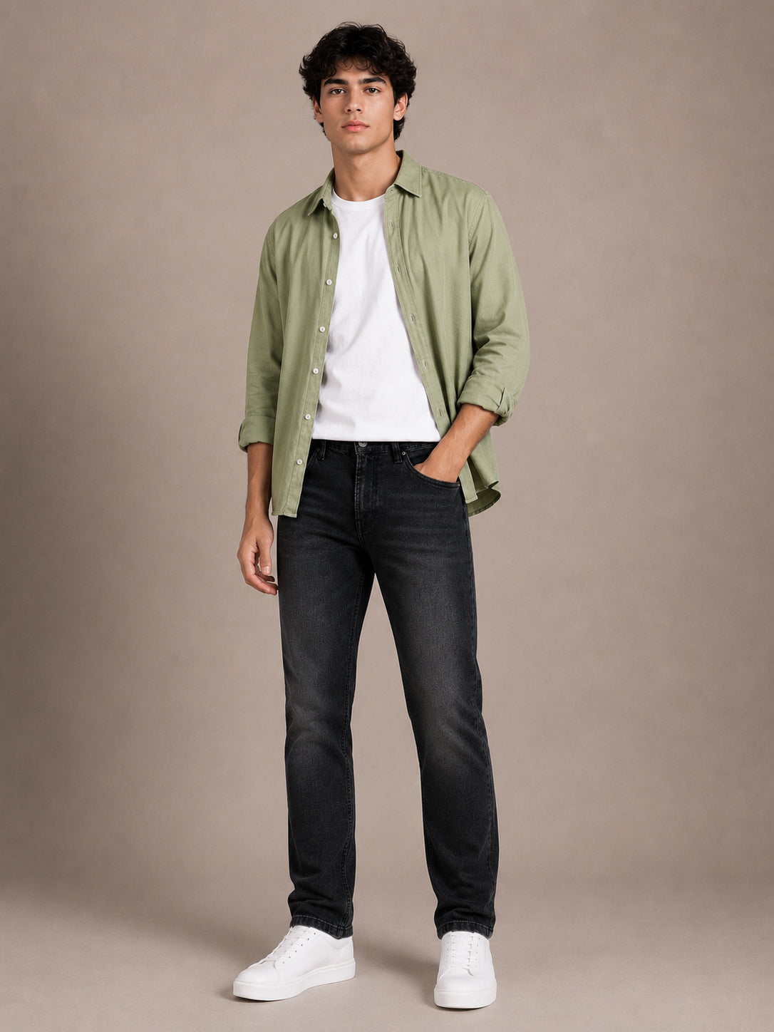 Black Washed Slim Fit Jeans