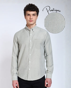 Black Striped Slim Fit Cotton Shirt