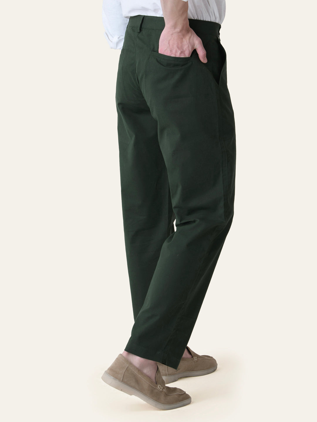 Bottle Green Solid Slim Fit Chinos