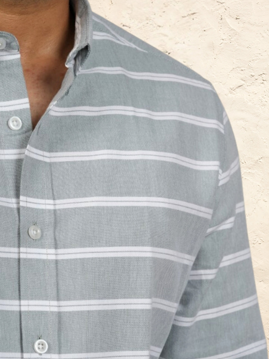 Mint Green Horizontal Stripes shirt