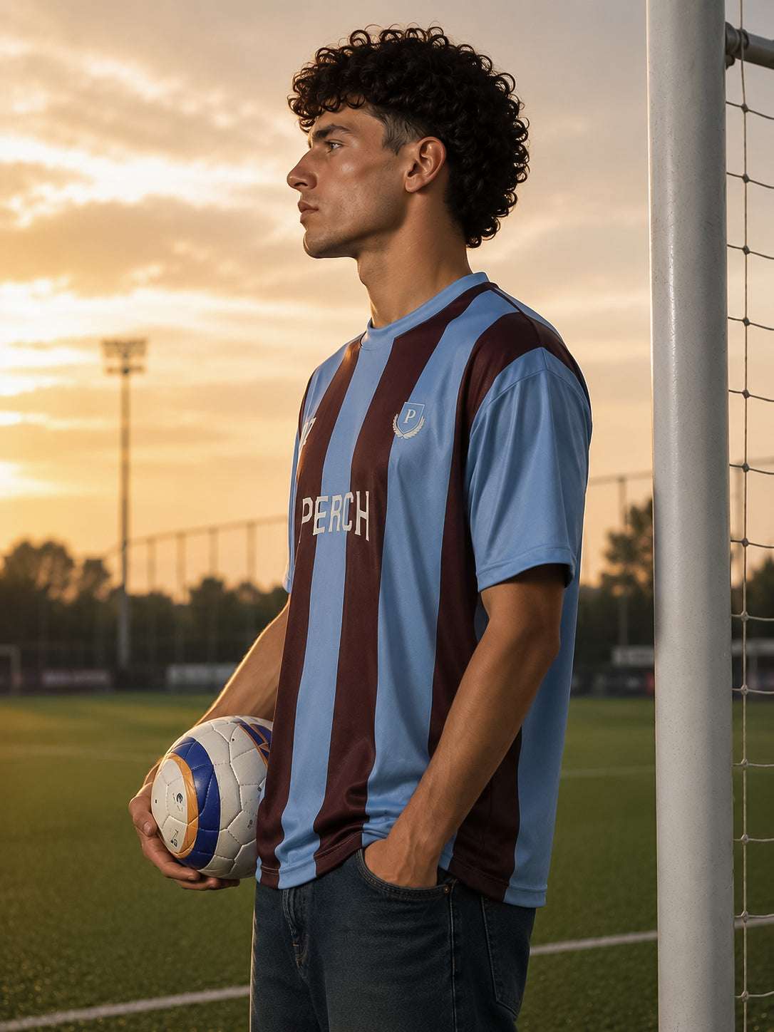 Blue and Brown Jersey Tshirt oversized Fit - Half Sleeve