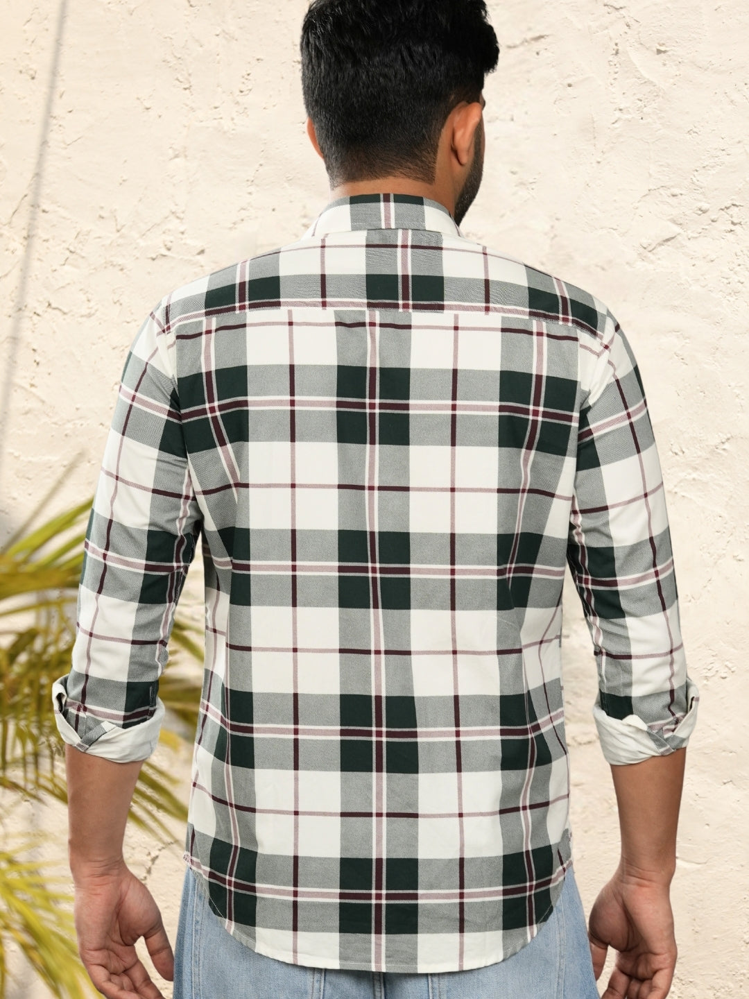 Green Checks Cotton Shirt
