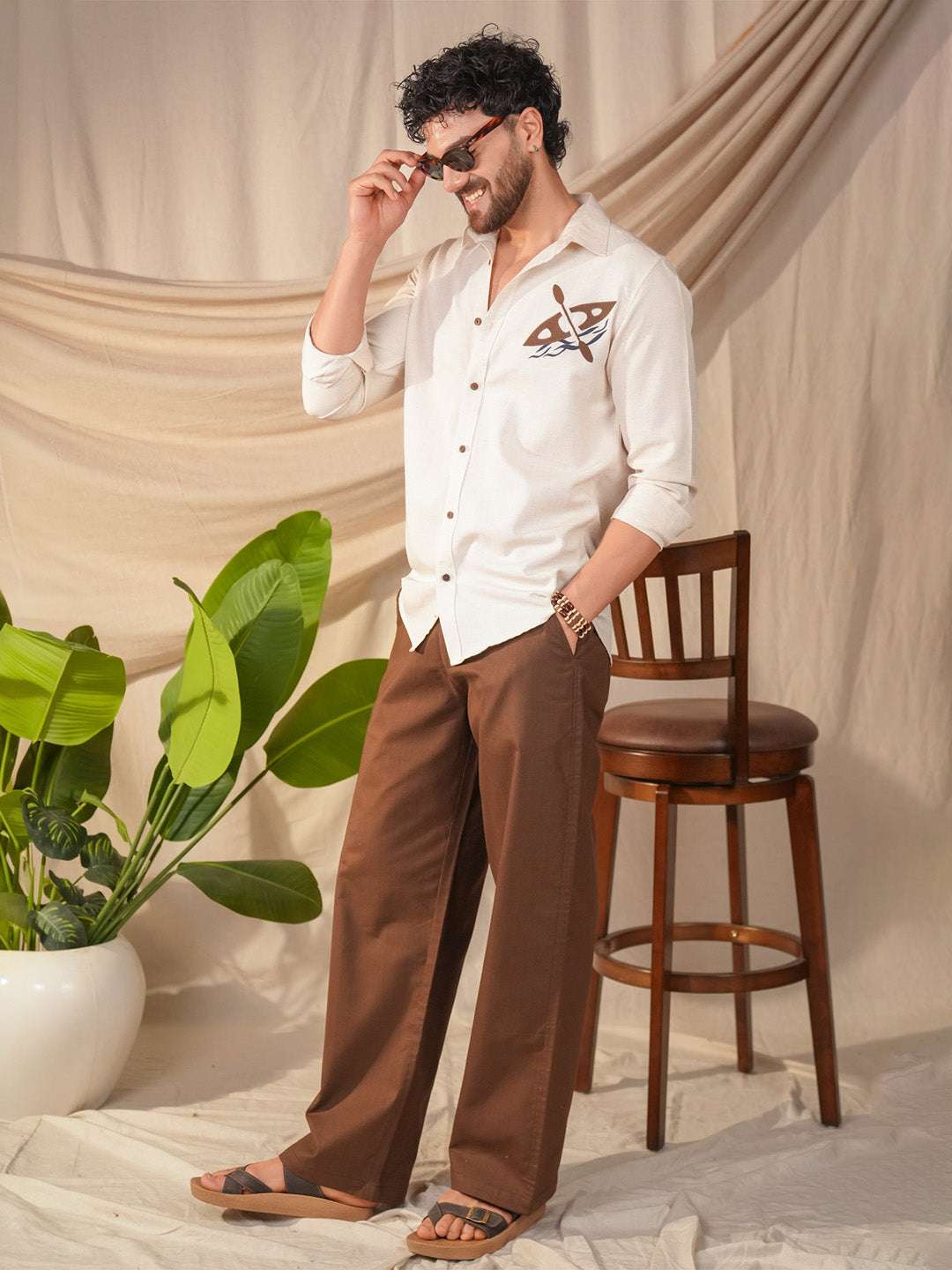 Light Blue Solid Cotton Slim Fit Shirt