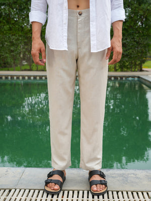 Natural Grain Solid Linen Trouser