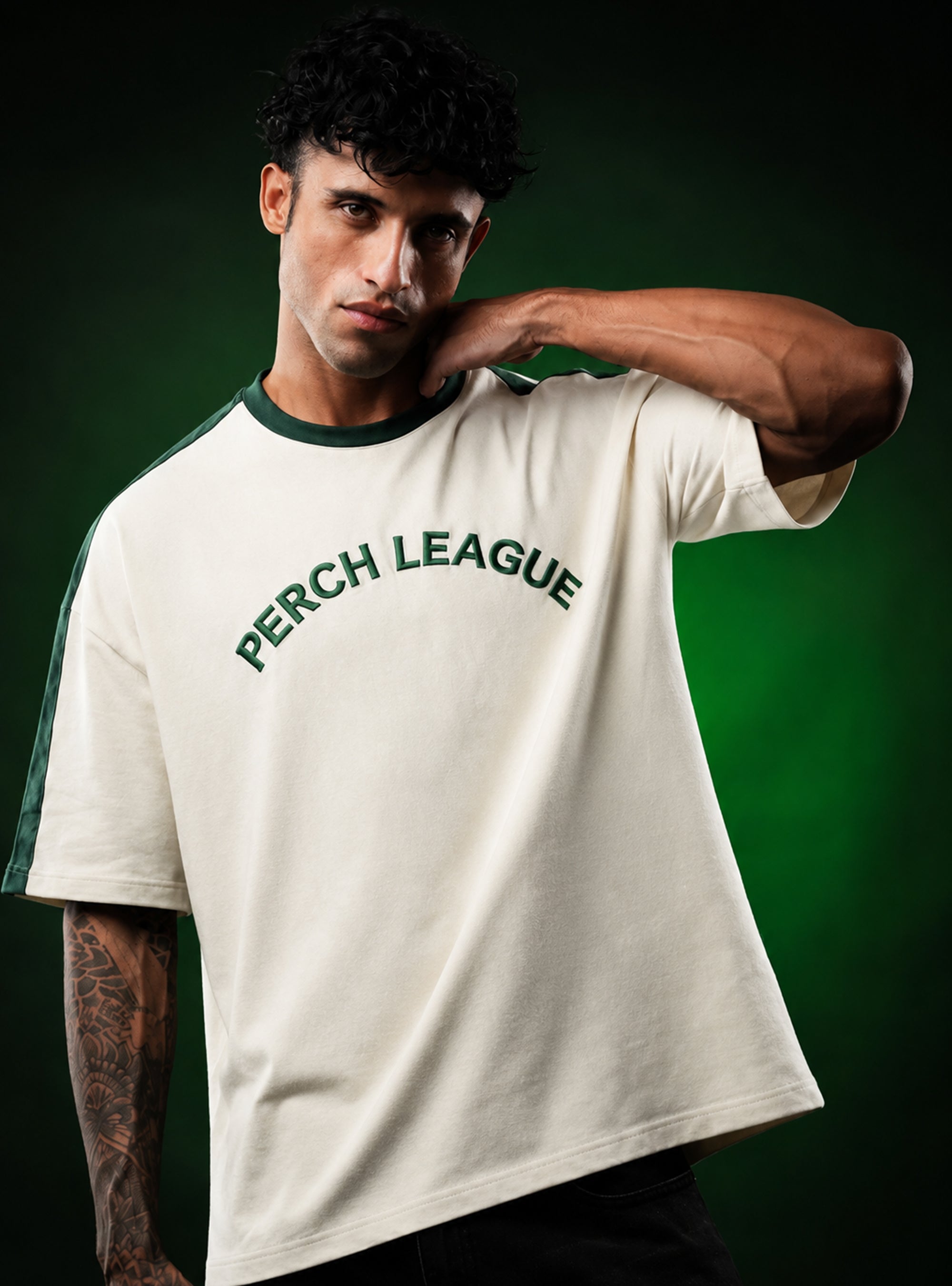 Cream Perch League Oversized Tshirt