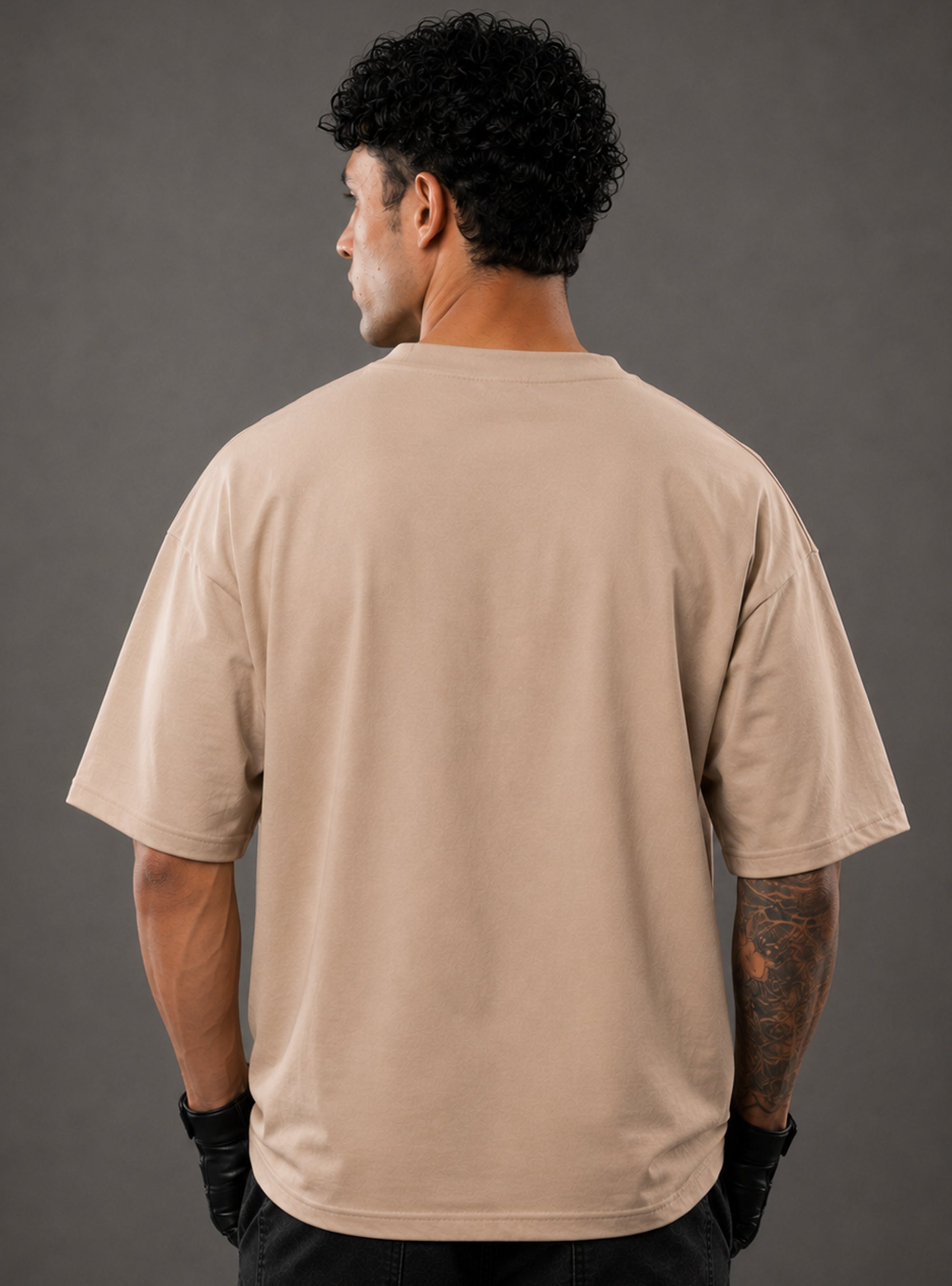 Camel Mountain Print Oversized Tshirt
