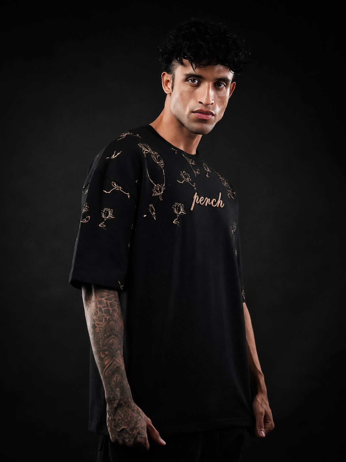 Black Eagle Print Oversized Tshirt