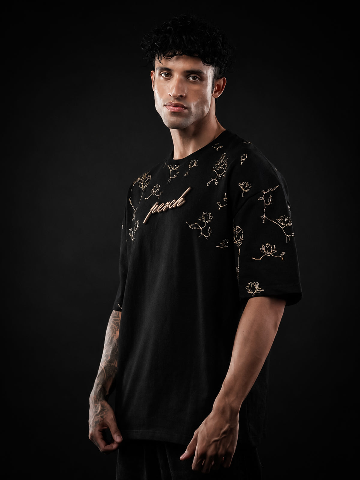 Black Eagle Print Oversized Tshirt