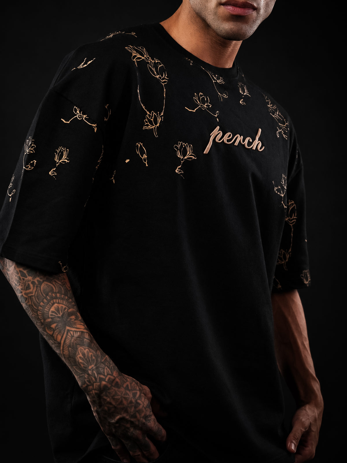 Black Eagle Print Oversized Tshirt