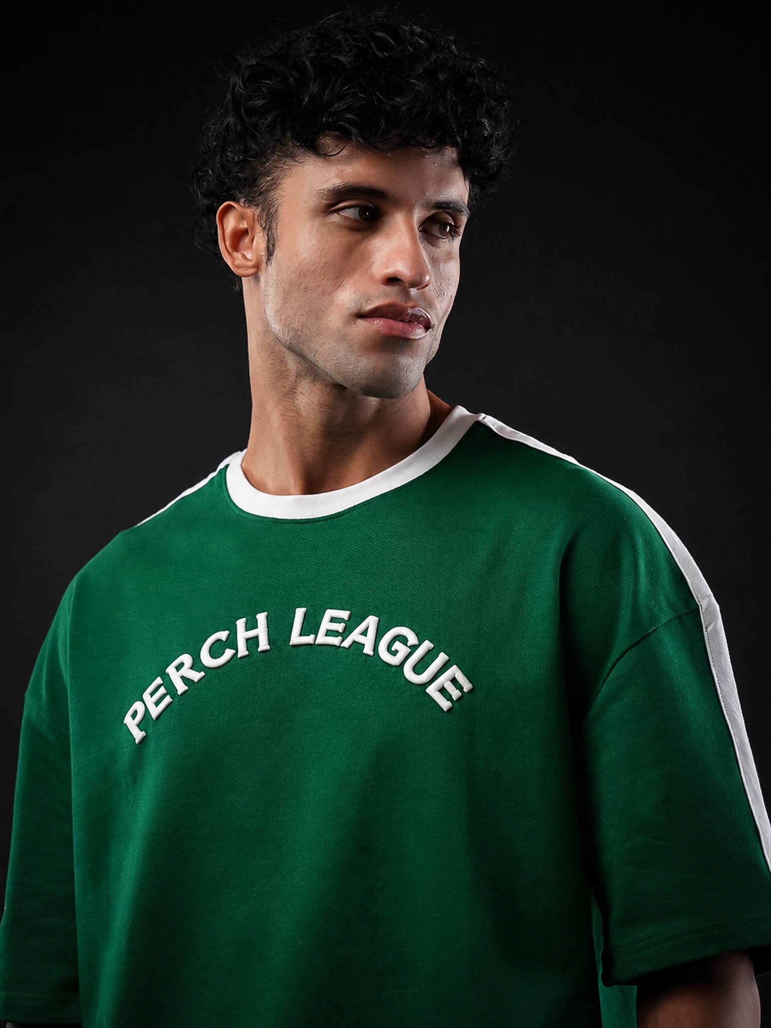Forest Green Perch League Cotton Oversized Tshirt for Men & Women
