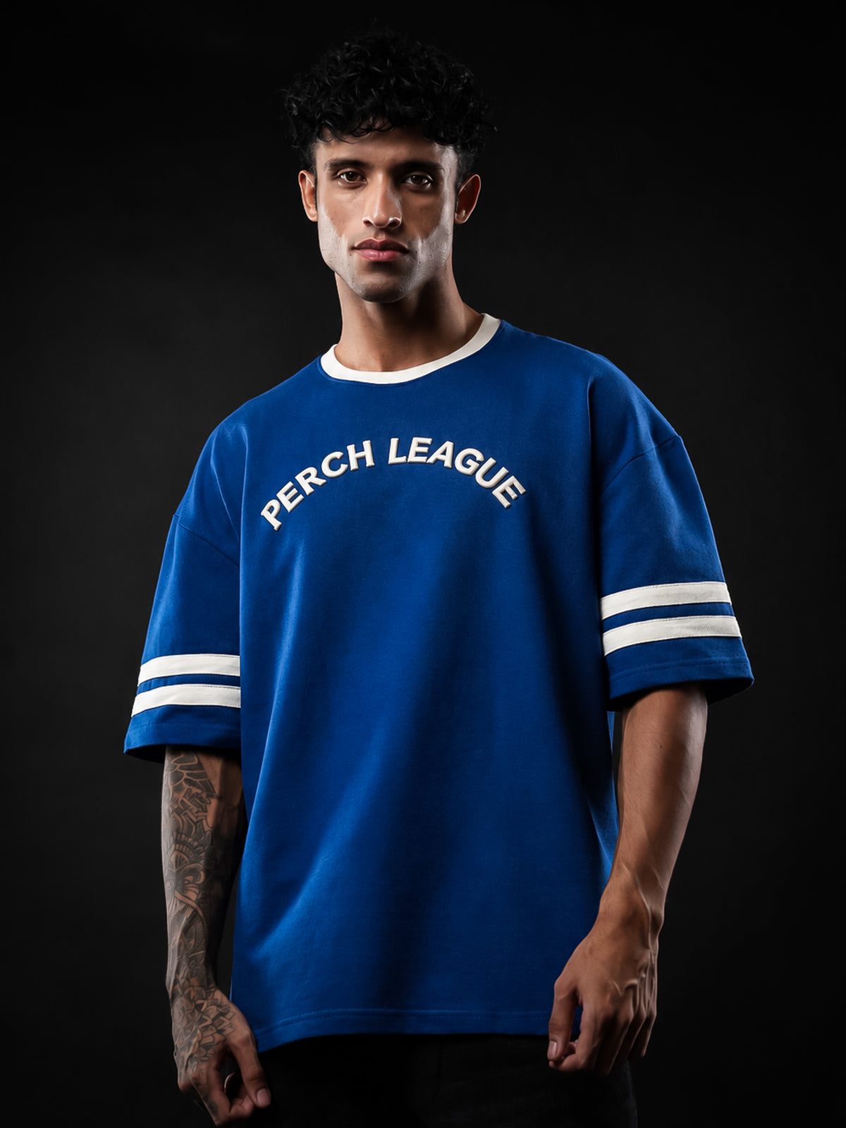 Royal Blue League Cotton Oversized Tshirt for Men & Women