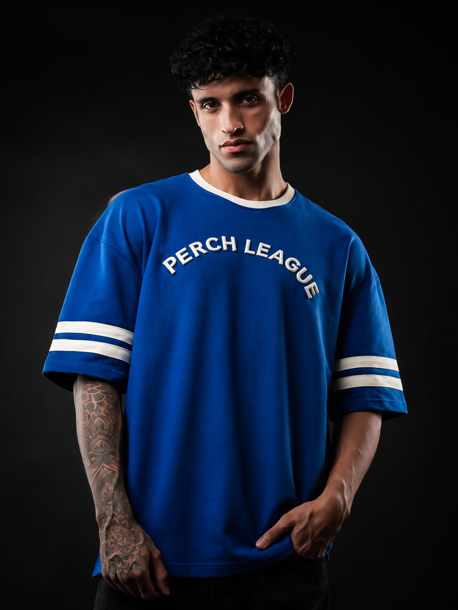 Royal Blue League Cotton Oversized Tshirt for Men & Women