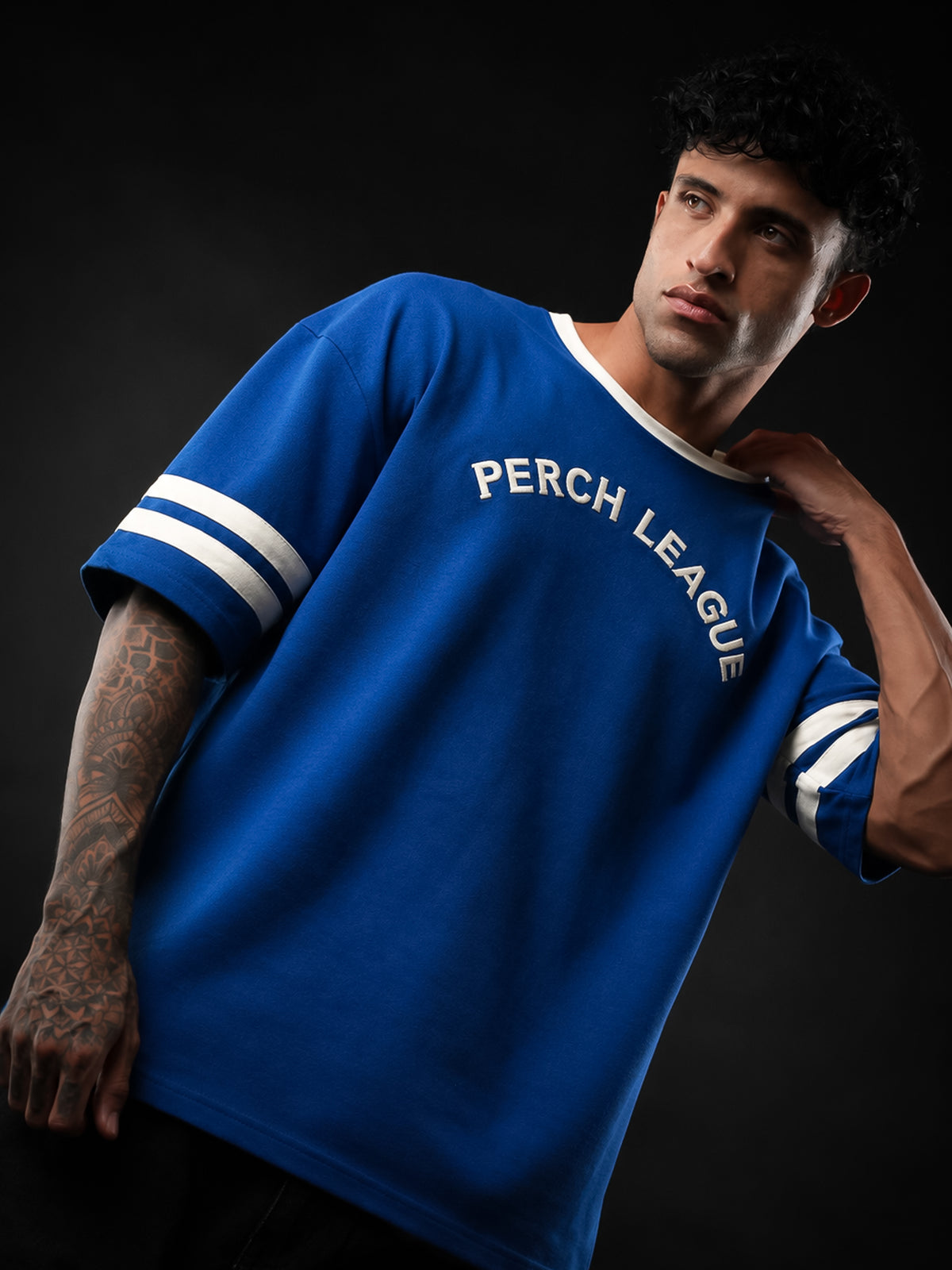 Royal Blue League Cotton Oversized Tshirt for Men & Women