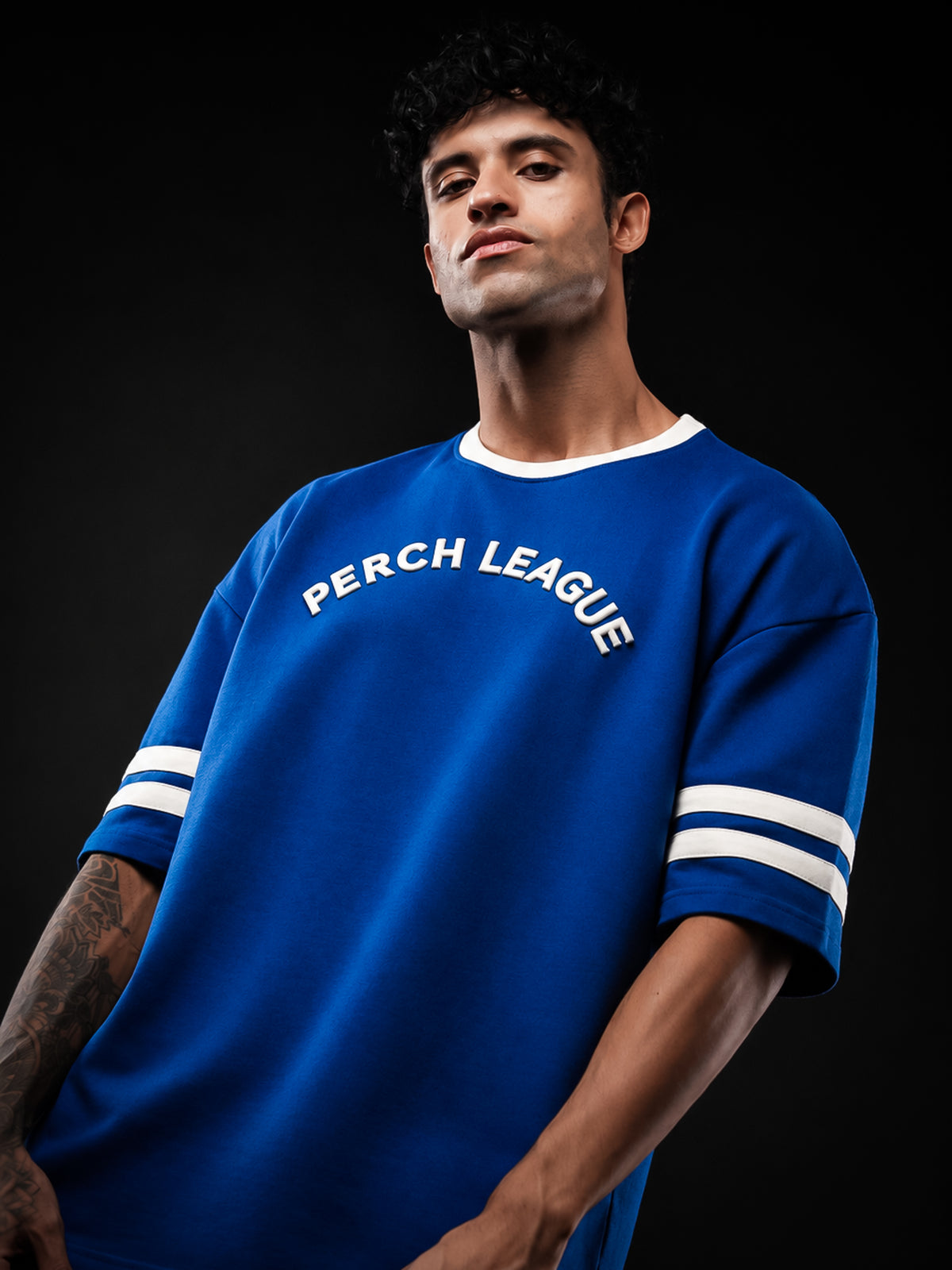 Royal Blue League Cotton Oversized Tshirt for Men & Women