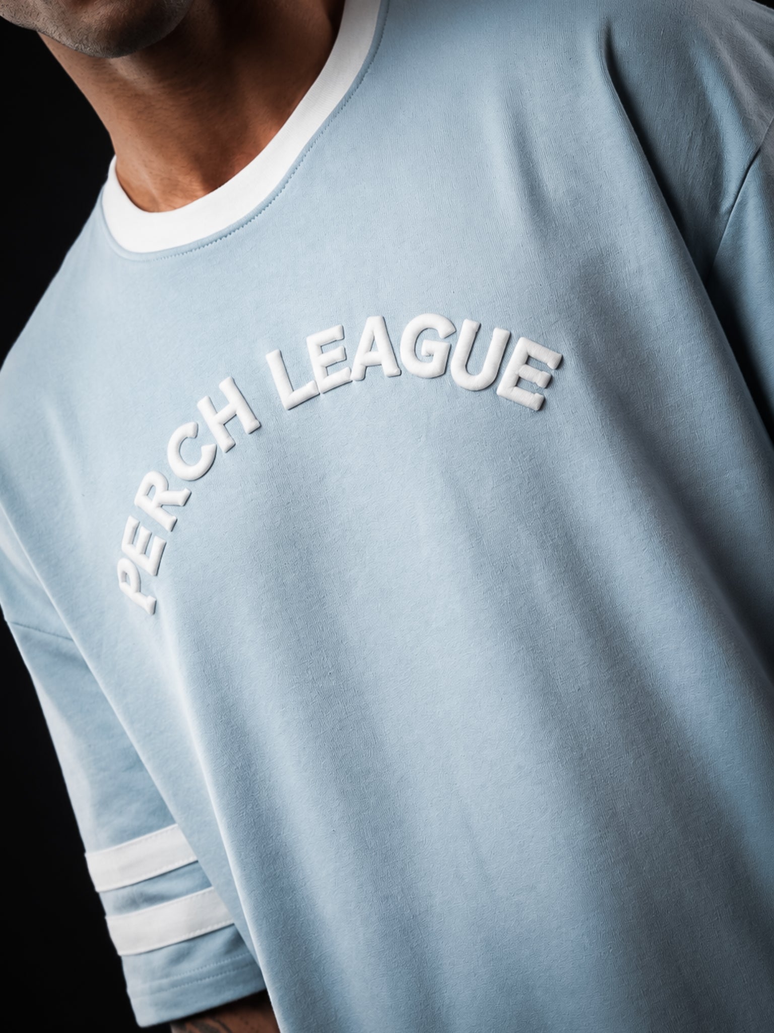 Sky Blue League Cotton Oversized Tshirt for Men & Women