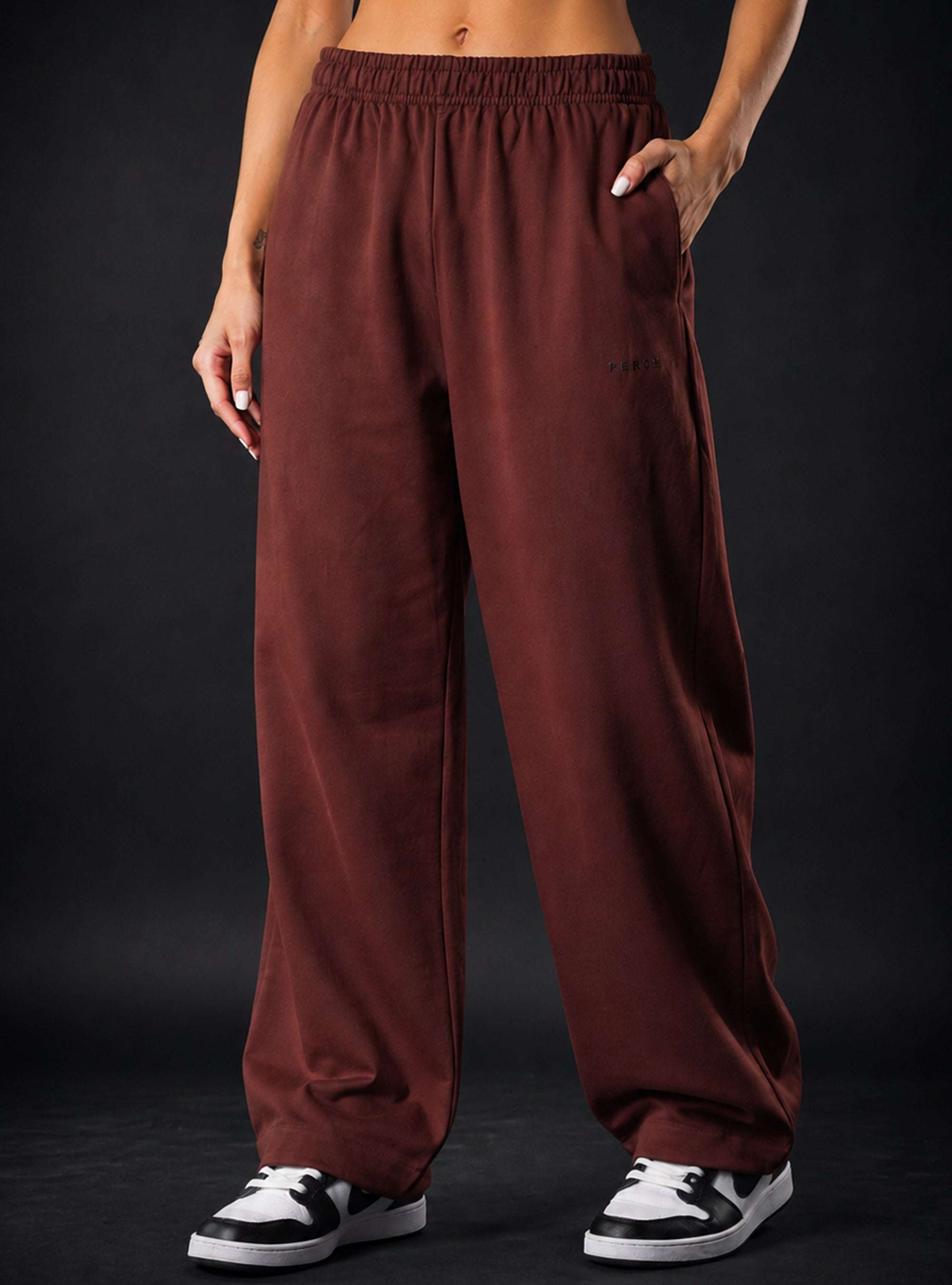 Brown Baggy Mid Rise Cotton Jogger for Men & Women