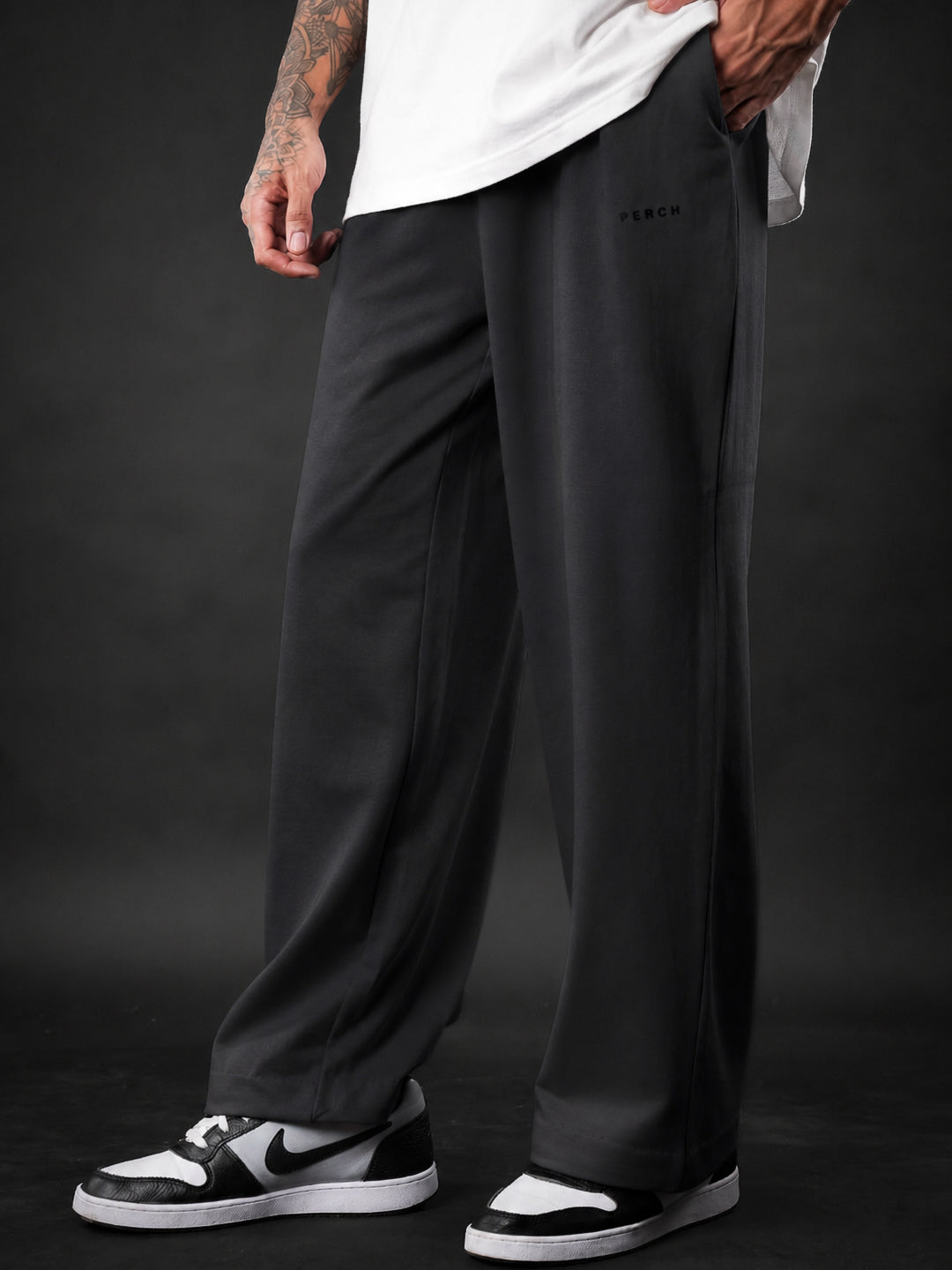 Dark Grey Mid Rise Cotton Jogger for Men & Women