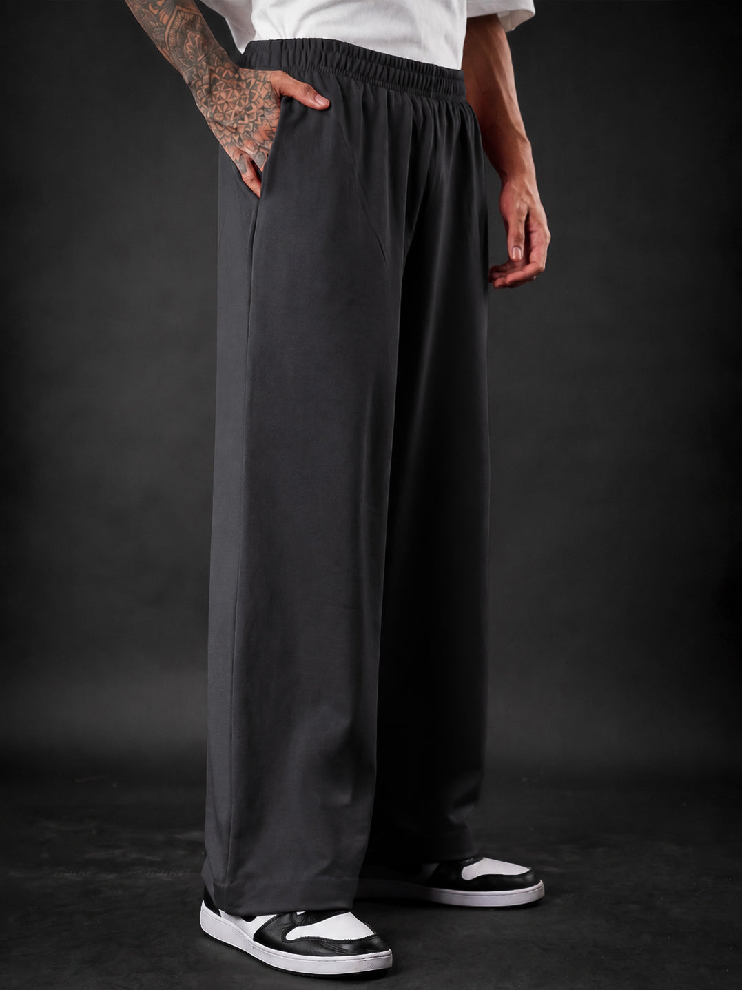 Dark Grey Mid Rise Cotton Jogger for Men & Women