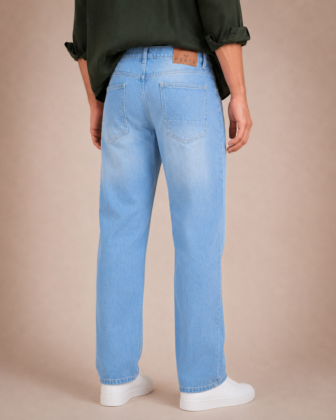 Light Blue Washed Straight Fit Jeans