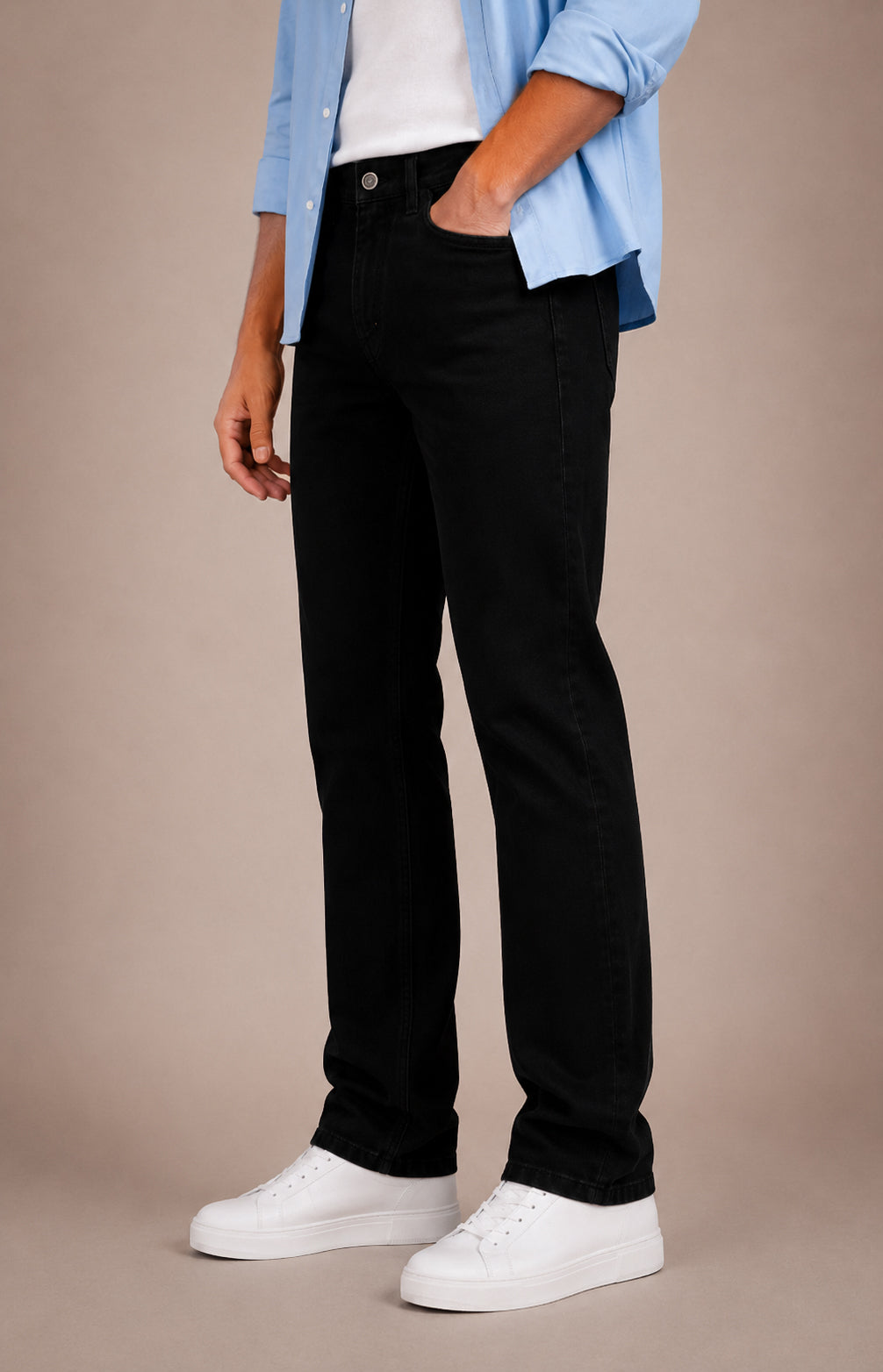 Jet Black Straight Fit Jeans