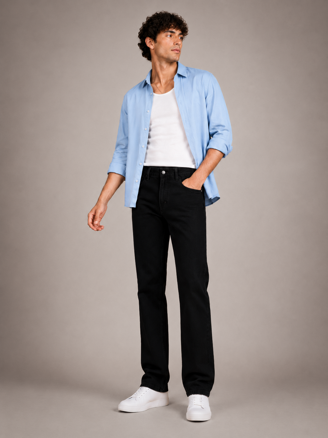 Jet Black Straight Fit Jeans