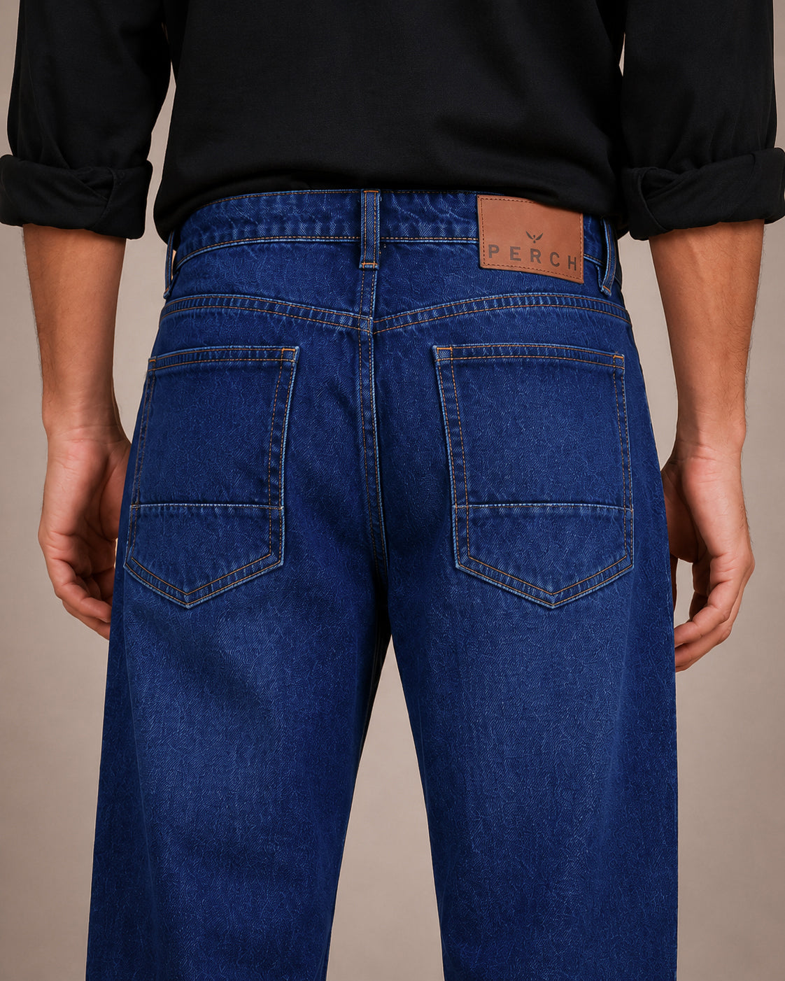 Dark Blue Washed Straight Fit Jeans
