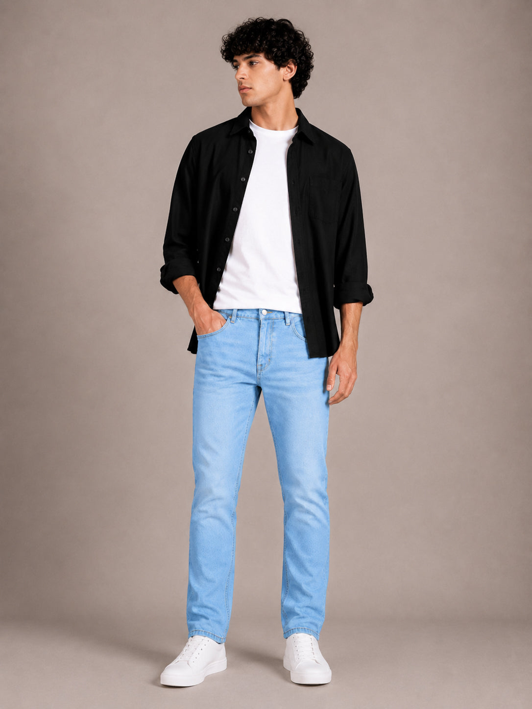 Light Blue Washed Slim Fit Jeans
