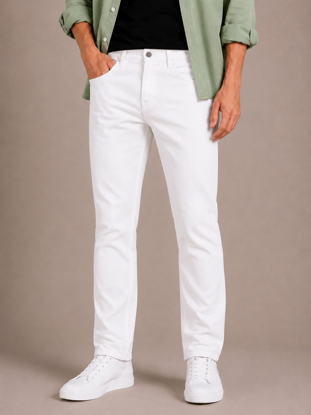 White Slim Fit Jeans