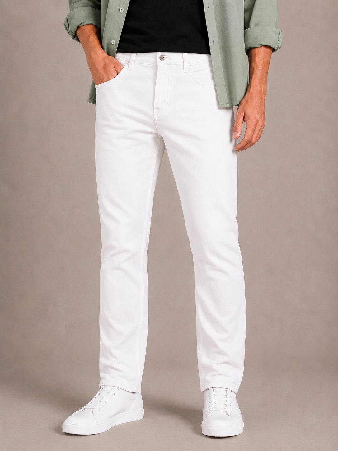 White Slim Fit Jeans