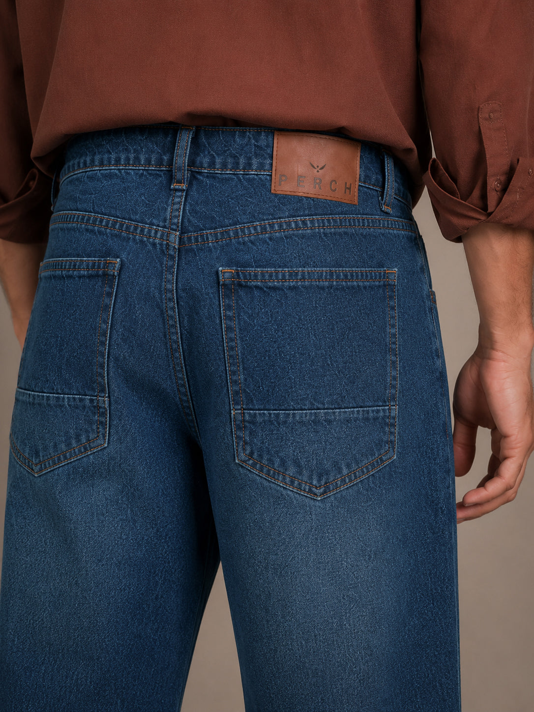 Teal Blue Washed Straight Fit Jeans