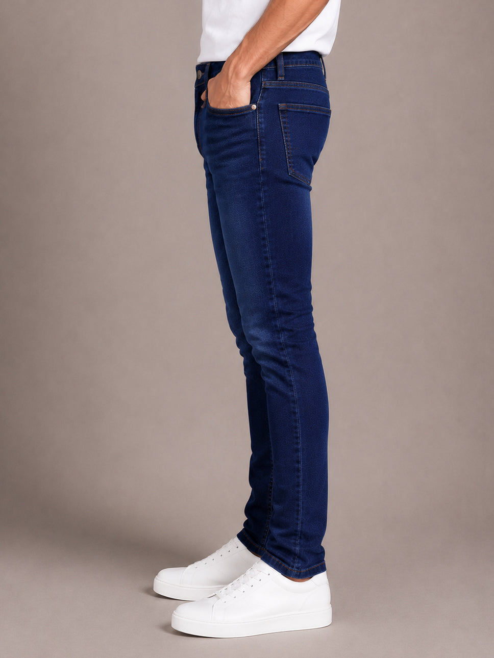 Dark Blue Washed Skinny Fit Jeans