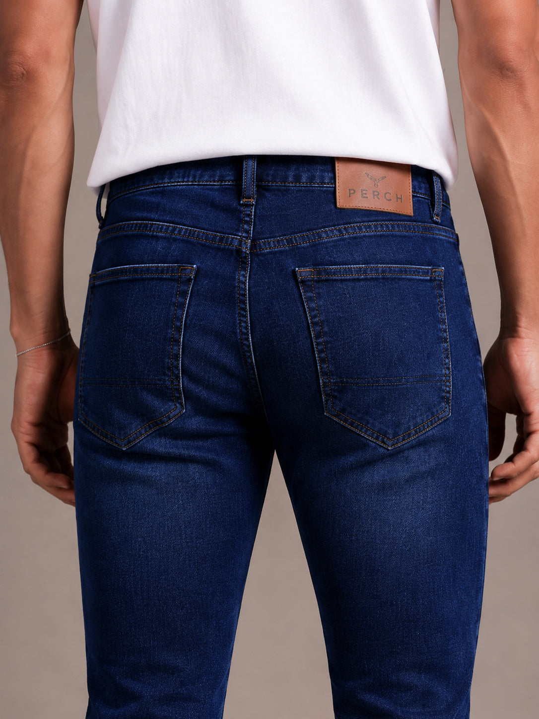 Dark Blue Washed Skinny Fit Jeans