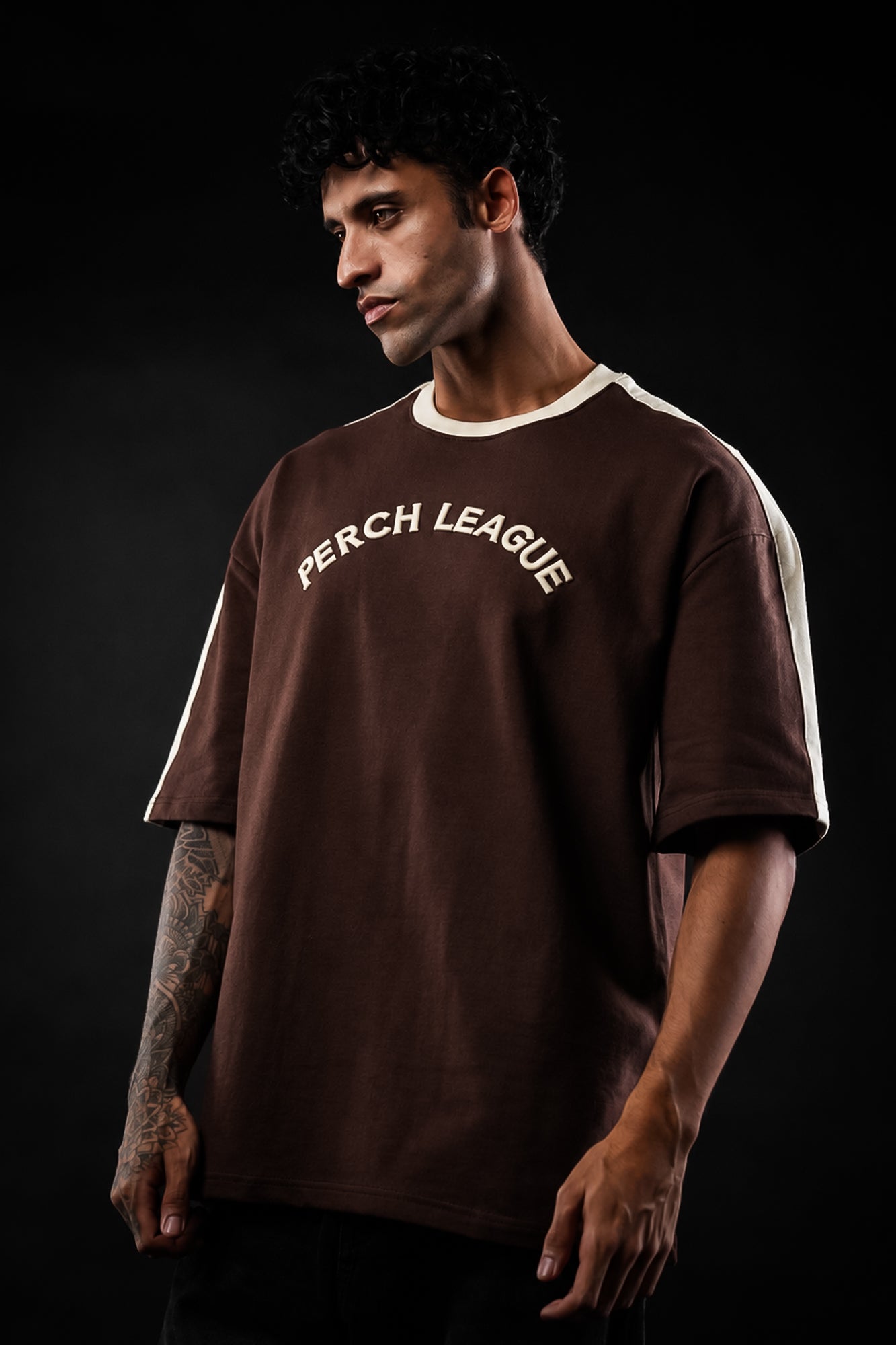 Brown Perch League Cotton Oversized Tshirt for Men & Women