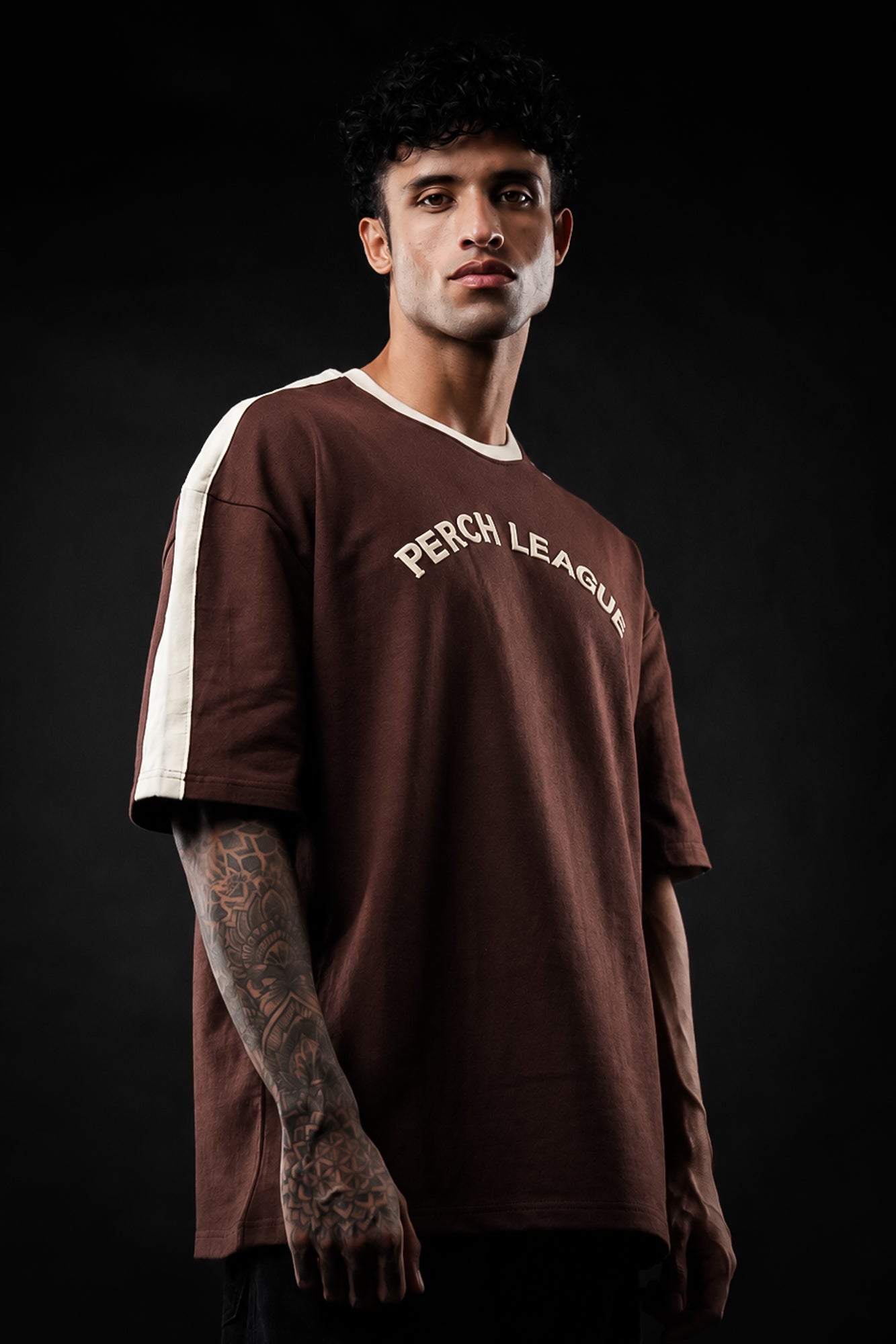 Brown Perch League Cotton Oversized Tshirt for Men & Women