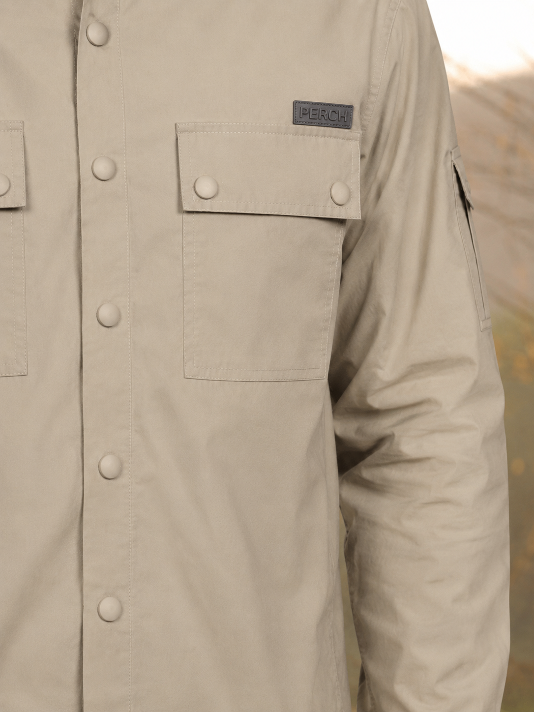 Beige Utility Box Fit Shirt