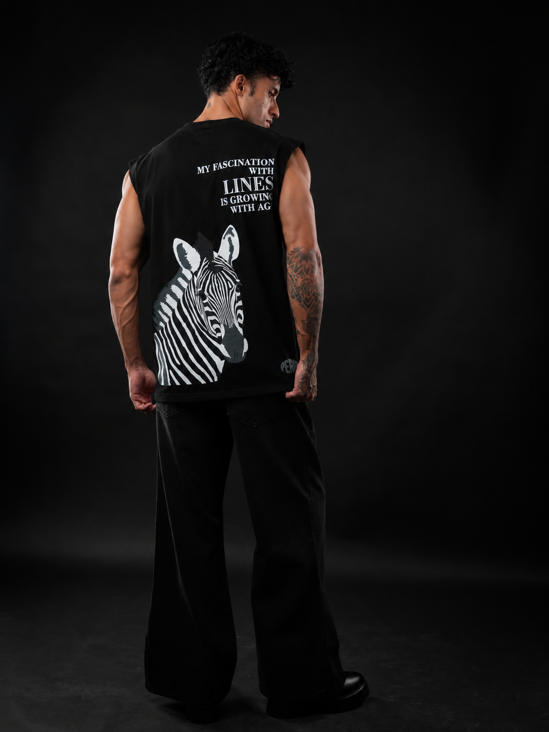 Black Zebra Print Oversized Tank Tshirt