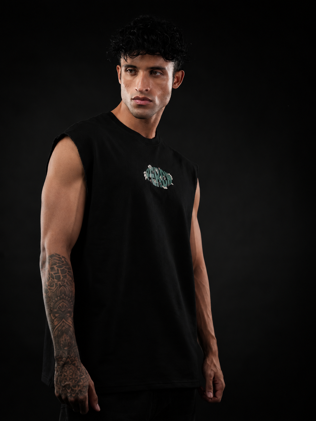 Black Snake Print Oversized Tank Tshirt