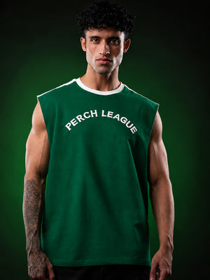 Forest Green Perch League Cotton Oversized Tank Tshirt