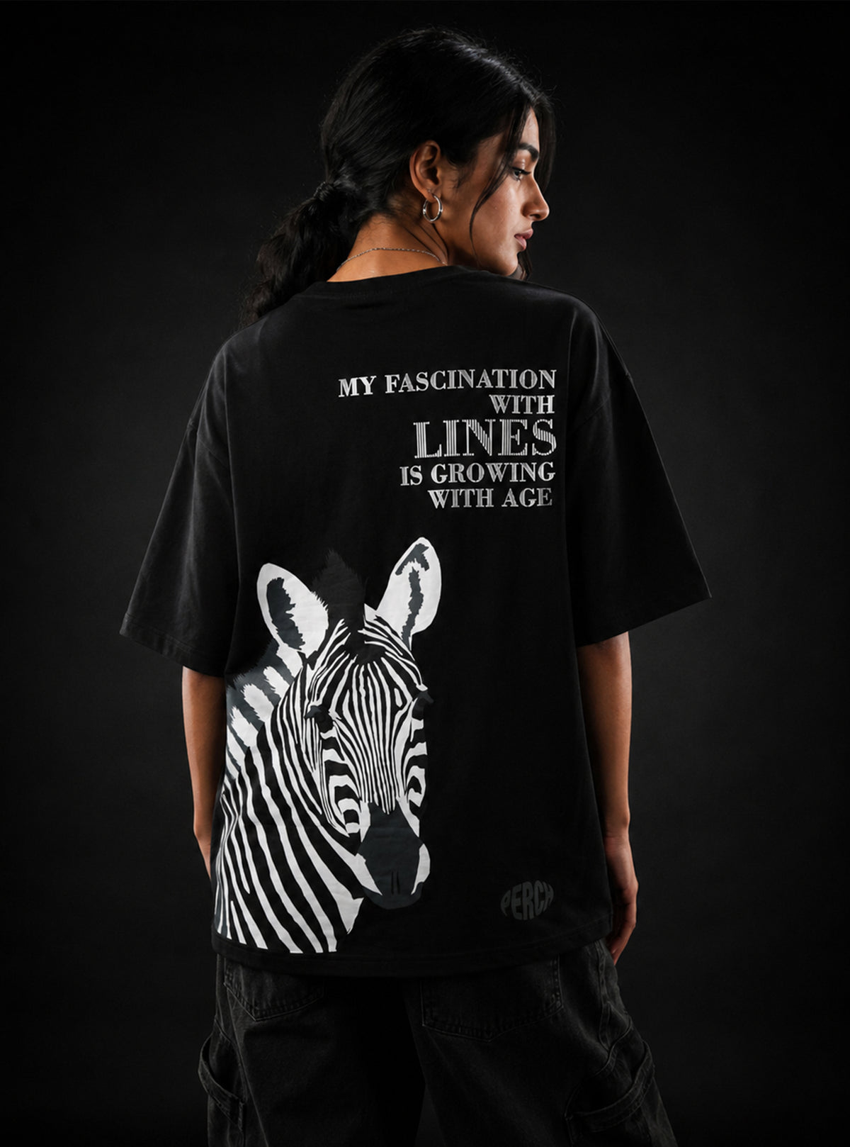 Black Zebra Print Oversized Tshirt