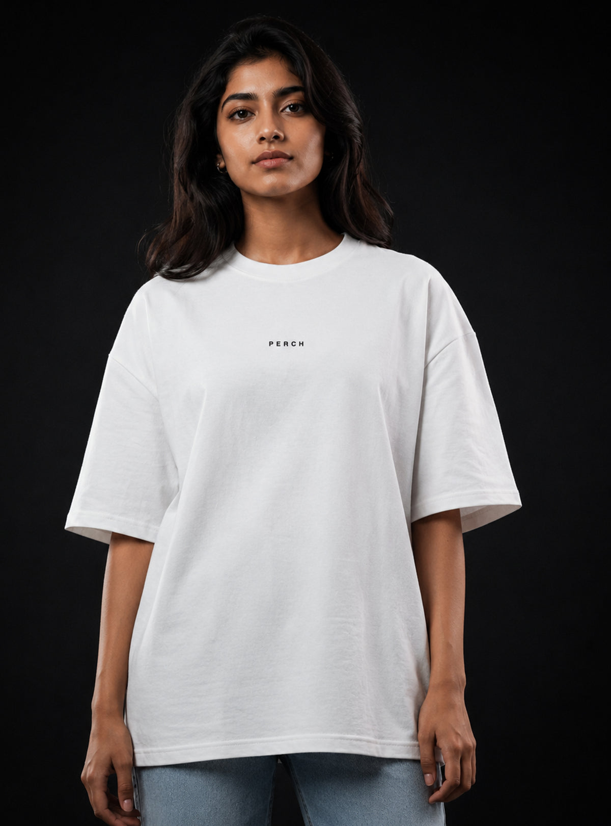 White Solid Oversized Tshirt