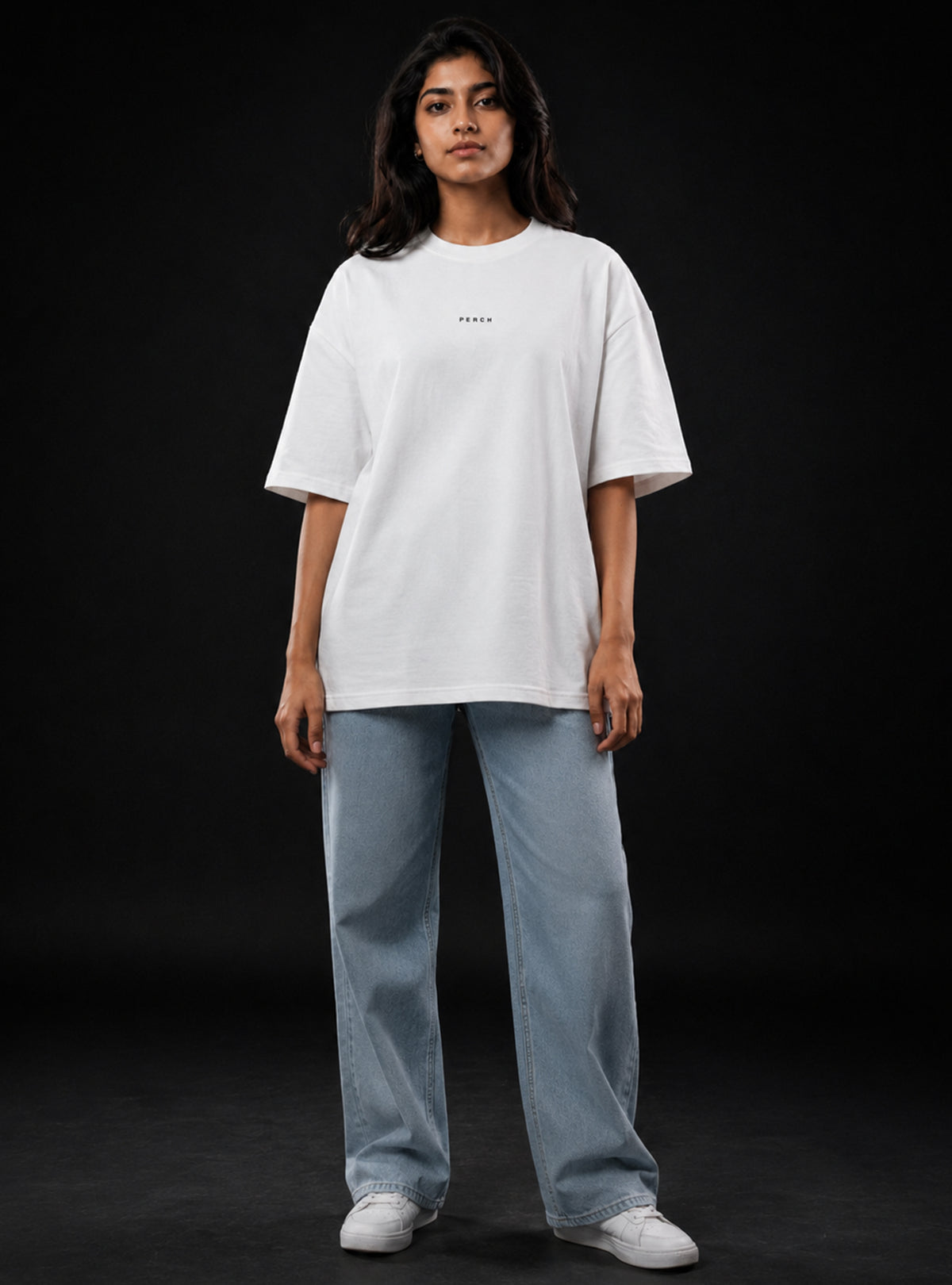 White Solid Oversized Tshirt