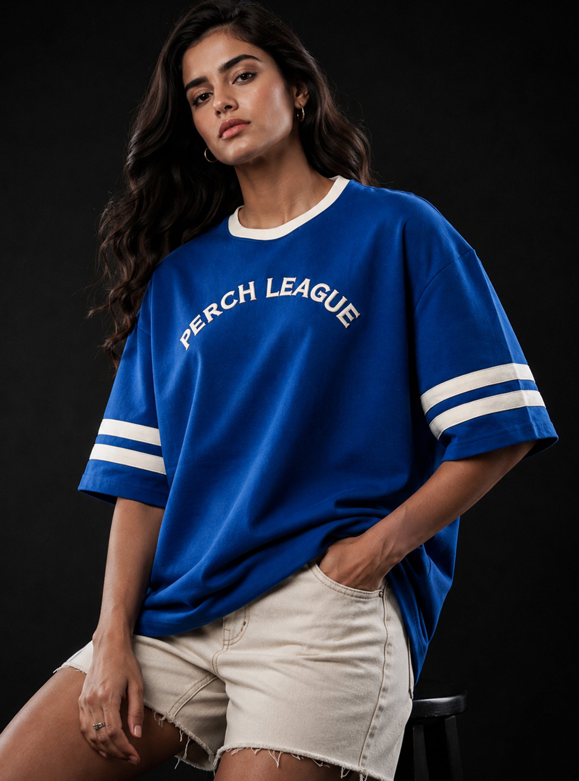 Royal Blue Perch League Oversized Tshirt