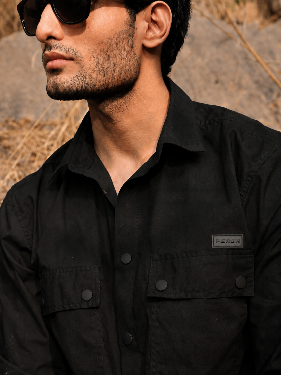 Black Utility Box Fit Shirt