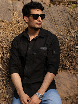 Black Utility Box Fit Shirt