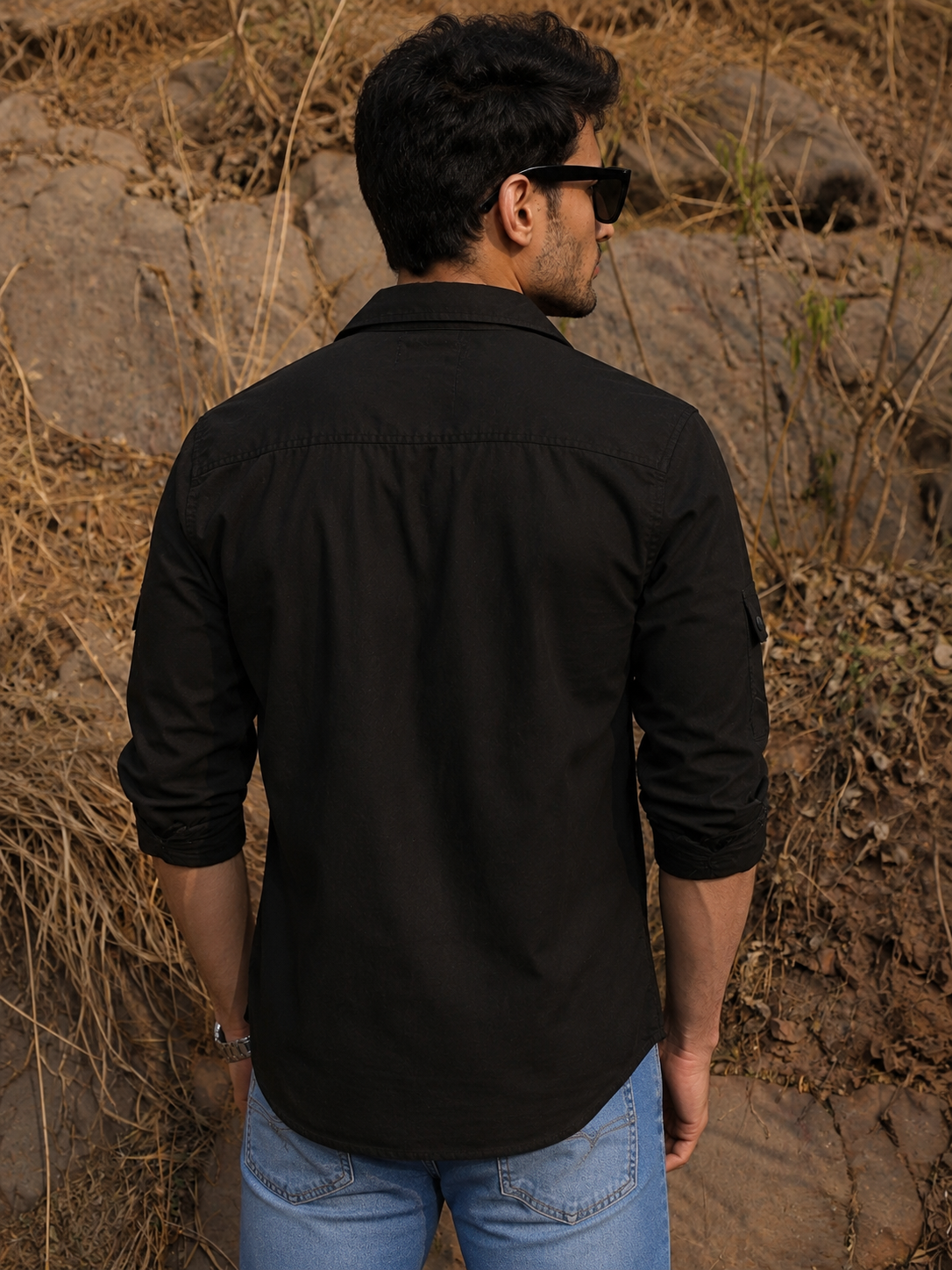 Black Utility Box Fit Shirt