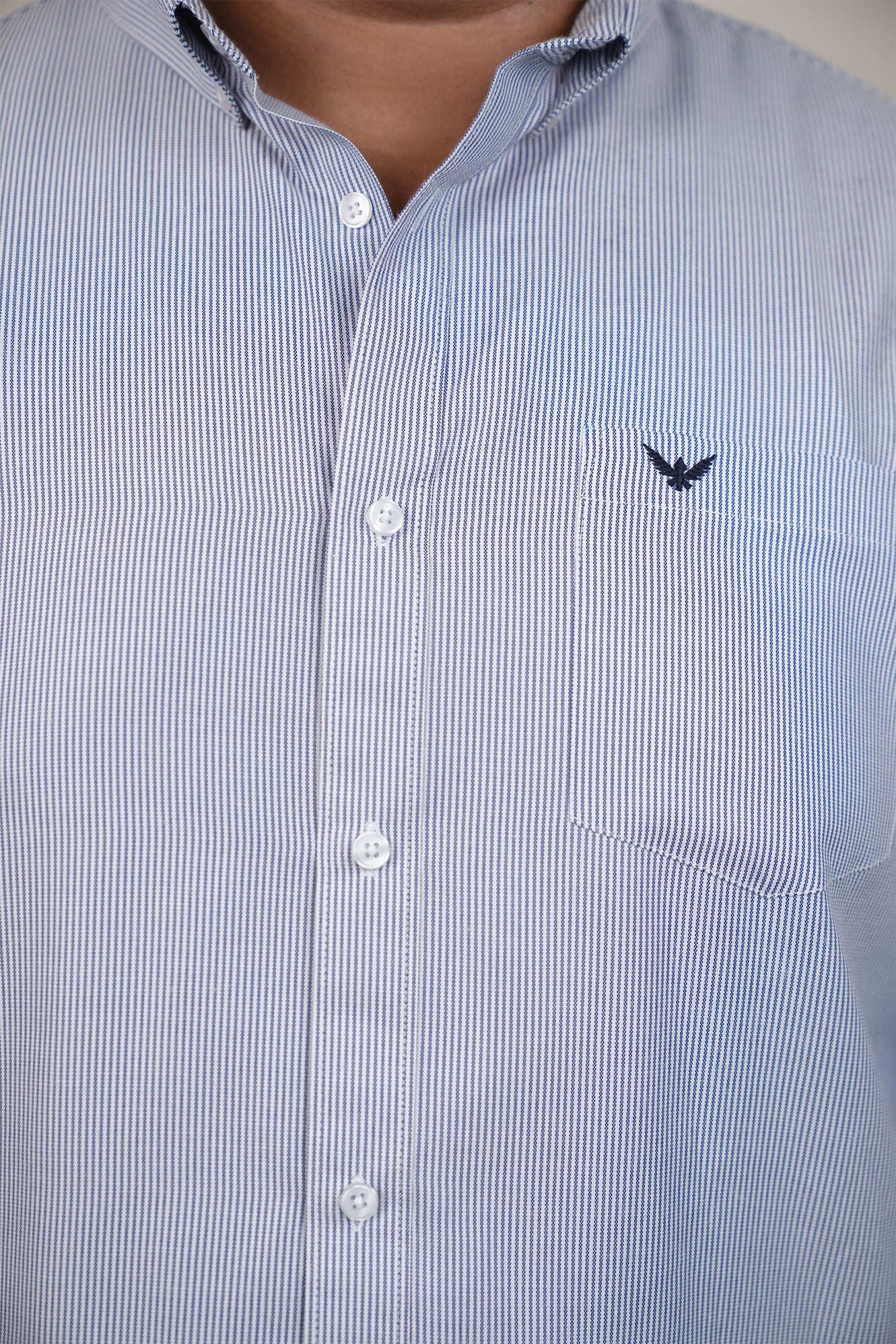 Navy Blue Slim Fit Regular Fit Plus Size Cotton Shirt